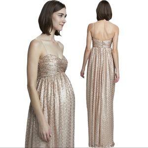 AMSALE SADE ROSE GOLD SEQUIN DRESS